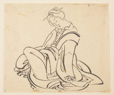 Mujer sentada de Katsushika Hokusai