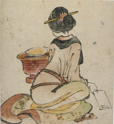 Figura sentada de una mujer de Katsushika Hokusai