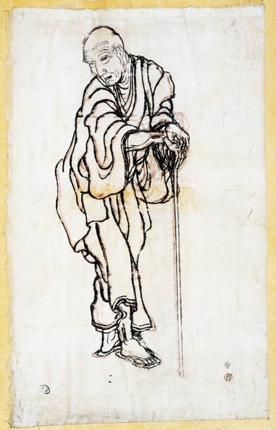 Autorretrato como anciano, c.1840-49 de Katsushika Hokusai