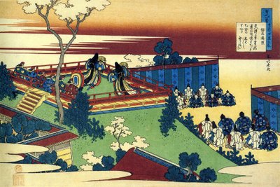 Serie de cent poemes de cent poetes : ""Henjo"" Estampe de Katsushika Hokusai (1760-1849) (ecole ukiyo-e) vers 1830 State Hermitage Saint Petersbourg de Katsushika Hokusai