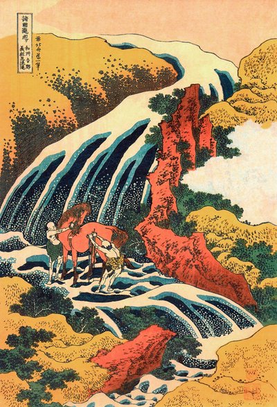 Series des cascades : ""Les cascades a Yoshino, province de Yamoto, Japon"" Estampe de Katsushika Hokusai (1760-1849) (ecole ukiyo-e) 1830 environ State A Pushkin Museum of Fine Arts, Moscou de Katsushika Hokusai