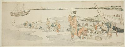Recolección de mariscos de Katsushika Hokusai