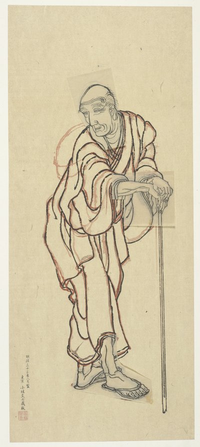 Boceto para una xilografía, finales del siglo XVIII-principios del siglo XIX de Katsushika Hokusai