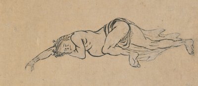Hombre Durmiendo, finales del siglo XVIII-principios del siglo XIX de Katsushika Hokusai