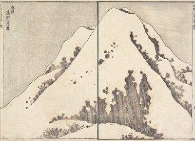 Nieve en la cima del Monte Tsukuba en la Provincia de Hitachi, 1817 de Katsushika Hokusai