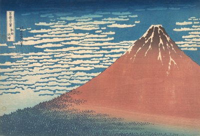Viento del sur, cielo despejado Gaifu kaisei, también conocido como Fuji rojo, de la serie Treinta y seis vistas del monte Fuji, ca. 1830-32 de Katsushika Hokusai