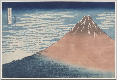 Viento del sur, cielo despejado, de la serie Treinta y seis vistas del monte Fuji de Katsushika Hokusai