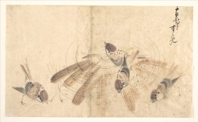 Gorriones de Katsushika Hokusai