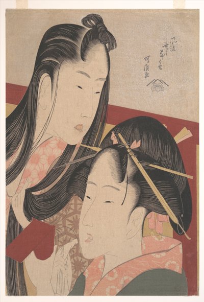 Chillando una Cereza de Tierra, de la serie Siete Hábitos Inútiles de Moda de Katsushika Hokusai