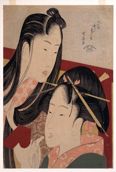 Chirrido de una cereza de tierra, de la serie Siete hábitos inútiles de moda de Katsushika Hokusai