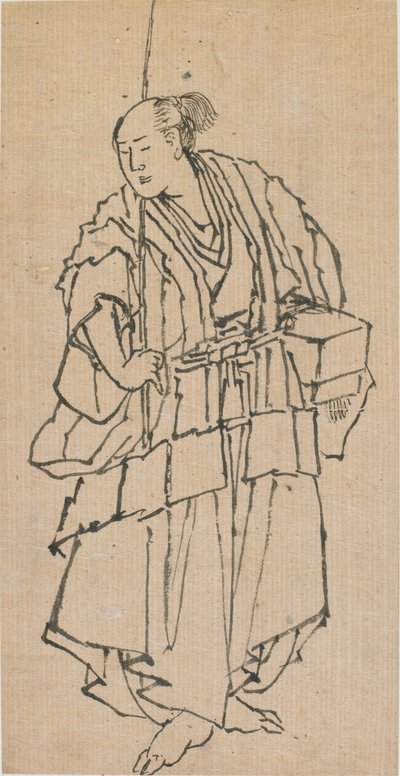 Figura de pie de un hombre, finales del siglo XVIII-principios del siglo XIX de Katsushika Hokusai