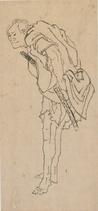 Hombre de pie, finales del siglo XVIII-principios del siglo XIX de Katsushika Hokusai