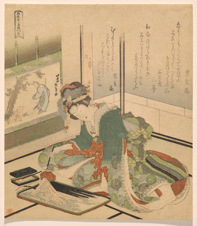 Stone, de la serie Three Children de Katsushika Hokusai