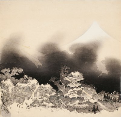 Tormenta en las montañas de Katsushika Hokusai