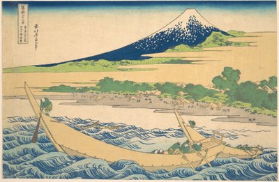 La bahía de Tago, cerca de Ejiri, en el Tōkaidō (Tōkaidō Ejiri Tago no ura ryaku zu), de la serie «Las treinta y seis vistas del monte Fuji» (Fugaku sanjūrokkei) de Katsushika Hokusai
