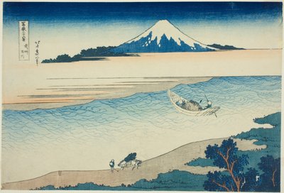 Río Tama en la provincia de Musashi, de la serie "Treinta y seis vistas del monte Fuji" de Katsushika Hokusai