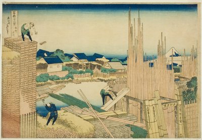 Tatekawa en Honjo (Honjo Tatekawa), de la serie "Treinta y seis vistas del monte Fuji (Fugaku sanjurokkei)" de Katsushika Hokusai