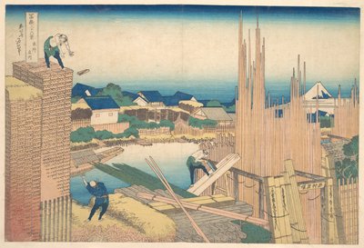 Tatekawa en Honjō (Honjō Tatekawa), de la serie «Las treinta y seis vistas del monte Fuji» (Fugaku sanjūrokkei) de Katsushika Hokusai