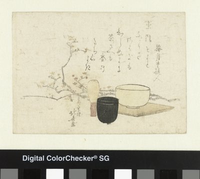 Utensilios para la ceremonia del té de Katsushika Hokusai