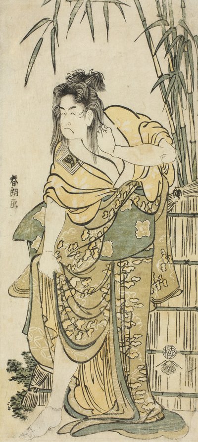 El Actor Ichikawa Komazo como una Mujer con el Cabello Despeinado, c.1791 de Katsushika Hokusai