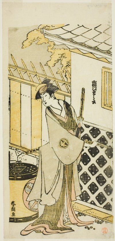El actor Segawa Kikunojo III como una mujer de una familia samurái de Katsushika Hokusai