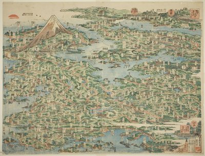 Los lugares famosos del Tokaido en una sola vista (Tokaido meisho ichiran) de Katsushika Hokusai