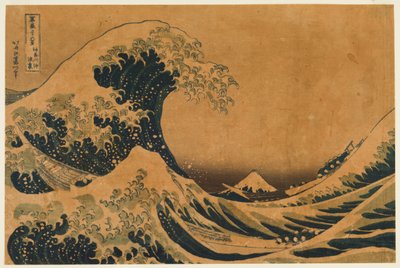 El hueco de la ola del mar profundo frente a Kanaga de Katsushika Hokusai