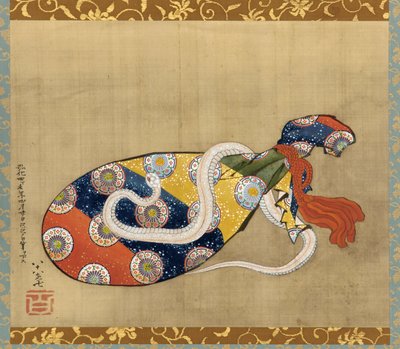El Laúd y la Serpiente Blanca de Benten, Período Edo, 1847 de Katsushika Hokusai