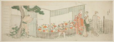 La exhibición de peonías de Katsushika Hokusai