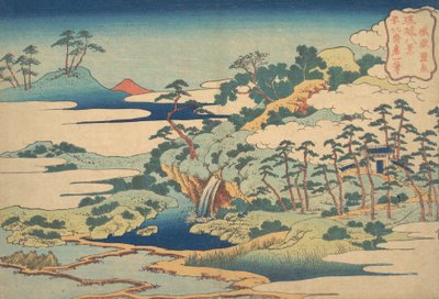 El manantial sagrado en Jogaku, de la serie Ocho vistas de las islas Ryukyu, 1832 de Katsushika Hokusai