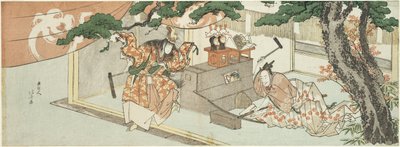 El herrero de espadas Munechika y el dios de Inari de Katsushika Hokusai