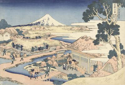 La plantación de té de Katakura en la provincia de Suruga, c.1830 de Katsushika Hokusai