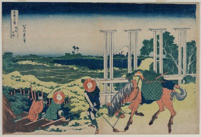 La presa en Senju en la provincia de Musashi (de la serie Treinta y seis vistas del monte Fuji) de Katsushika Hokusai