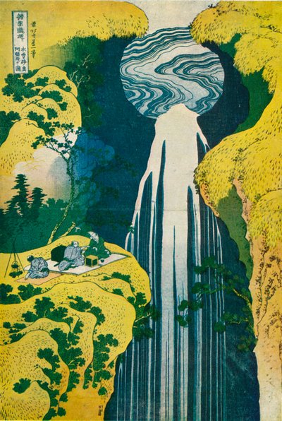 La cascada de Amida detrás del Camino Kiso de Katsushika Hokusai