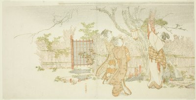 Tres mujeres bajo un ciruelo en la noche de Katsushika Hokusai