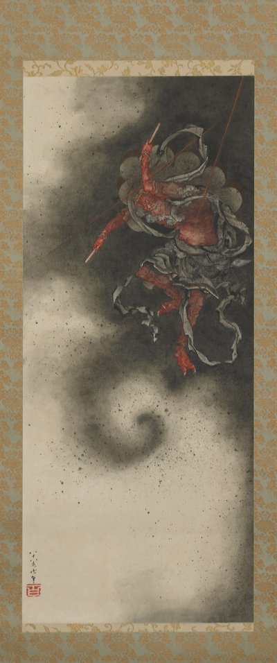 Dios del trueno, período Edo de Katsushika Hokusai