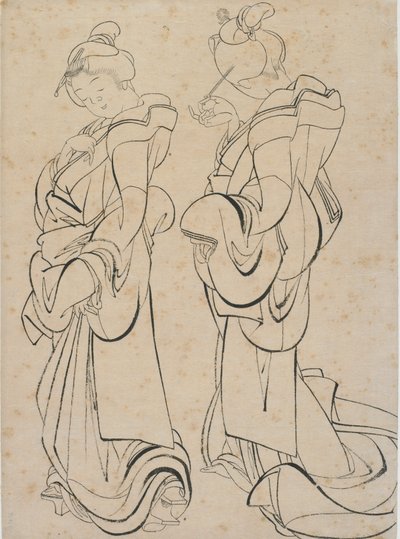 Dos mujeres, finales del siglo XVIII-principios del XIX de Katsushika Hokusai