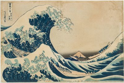 Bajo la ola de Kanagawa (xilografía) de Katsushika Hokusai