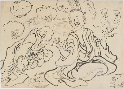 Varias caras, período Edo, ca. 1830 de Katsushika Hokusai