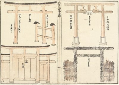 Varios Tipos de Arco Torii, 1816 de Katsushika Hokusai
