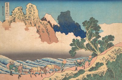 Vista desde el otro lado del Fuji desde el río Minobu, ca. 1830-32 de Katsushika Hokusai