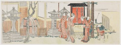 Visitantes del santuario de Inari en Ōji de Katsushika Hokusai