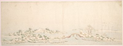 Paisaje invernal de Katsushika Hokusai