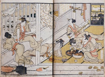 Mujeres comiendo, de un Manga de Katsushika Hokusai
