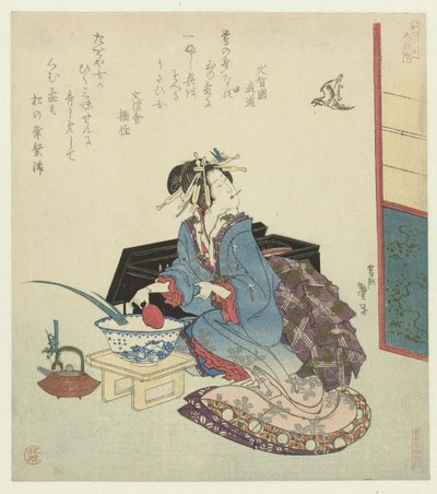 Geisha mirando a un cuco de Katsushika Taito II