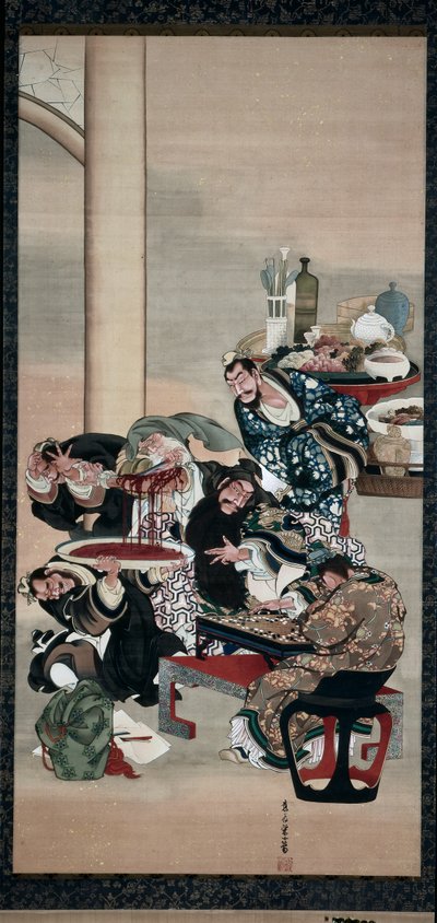 Operando en el brazo de Guanyu, 1840s de Katsushika Ōi