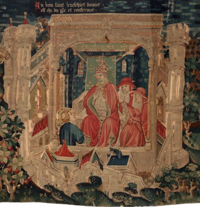 Historia de San Piat y San Eleuthère, también llamado tapiz de Arras. Encargado al canónigo Toussaint Prier, capellán del duque de Borgoña, finales del siglo XIV-principios del XV (tapiz) de Alec Hunter