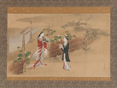 Rostros de la tarde, capítulo Yugao del Cuento de Genji, Genji monogatari, siglo XVIII de Kawamata Tsunemasa