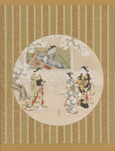 Parodia de una escena de El Cuento de Genji, principios del siglo XVIII de Kawamata Tsuneyuki