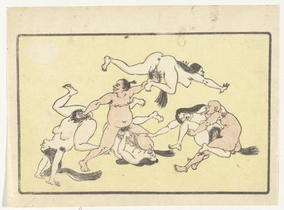 Orgía The Big Tail (título de la serie) de Kawanabe Kyosai